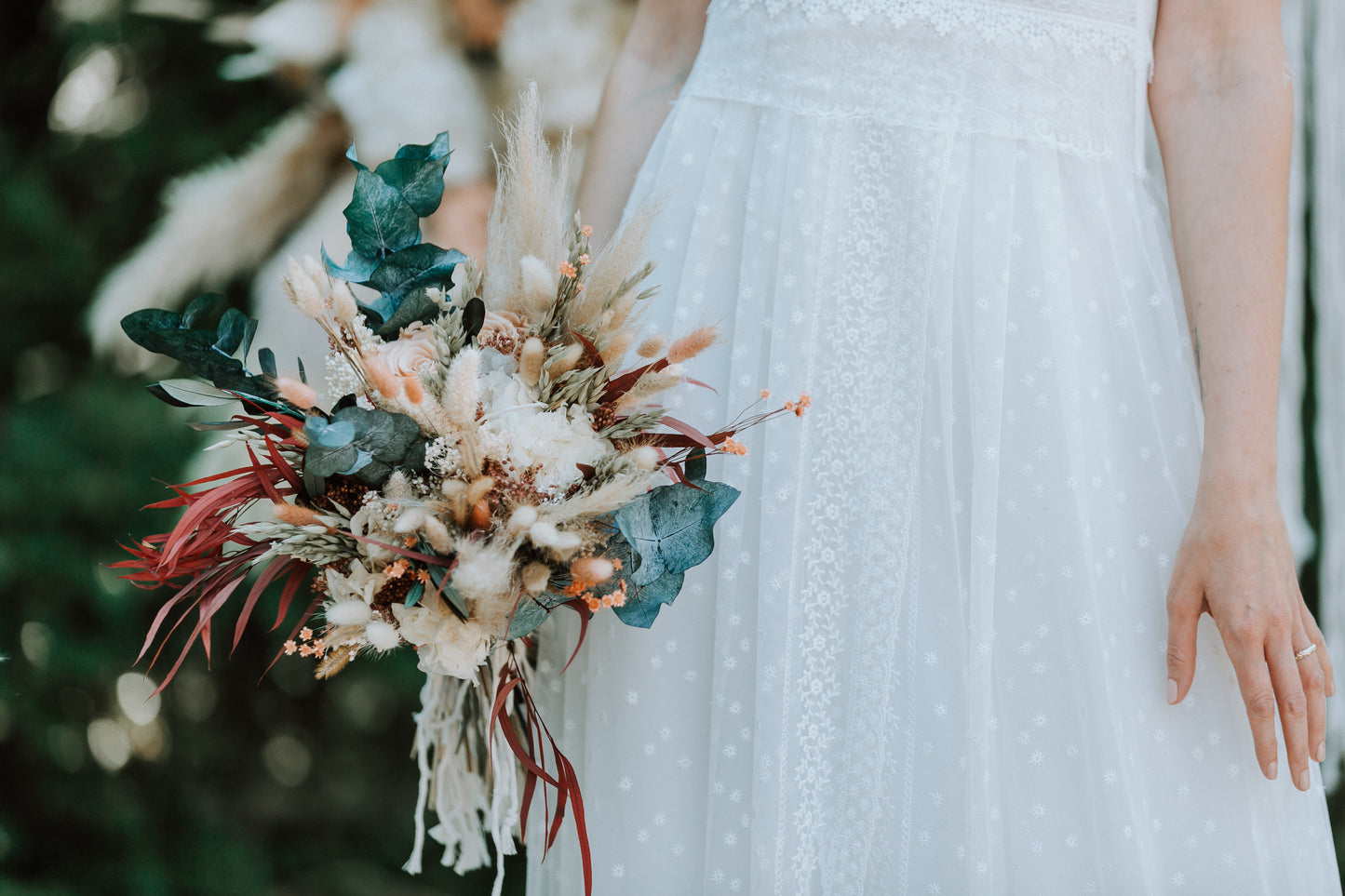 Bouquet de mariée bohème et champêtre