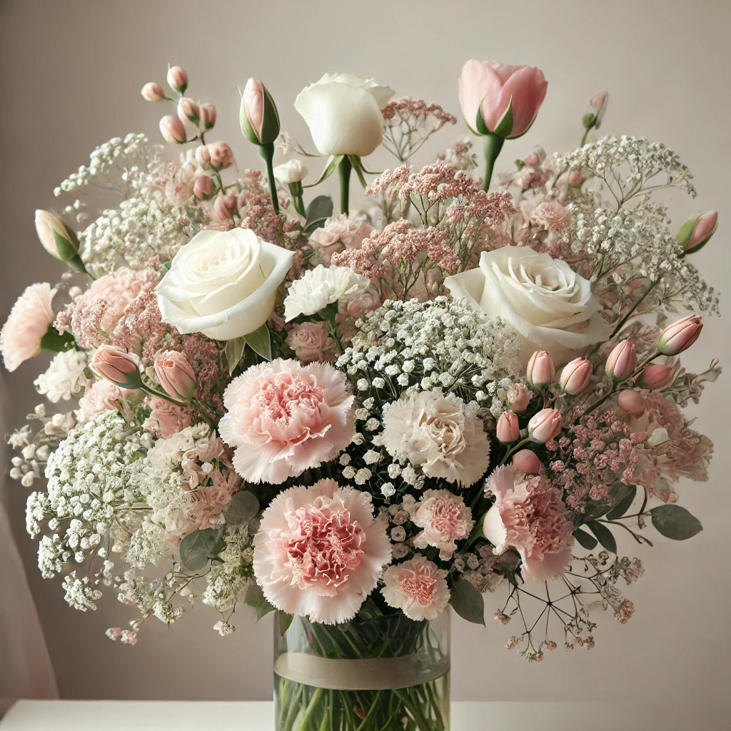 BOUQUET ST-VALENTIN - LE RAISONNABLE - blanc et rose