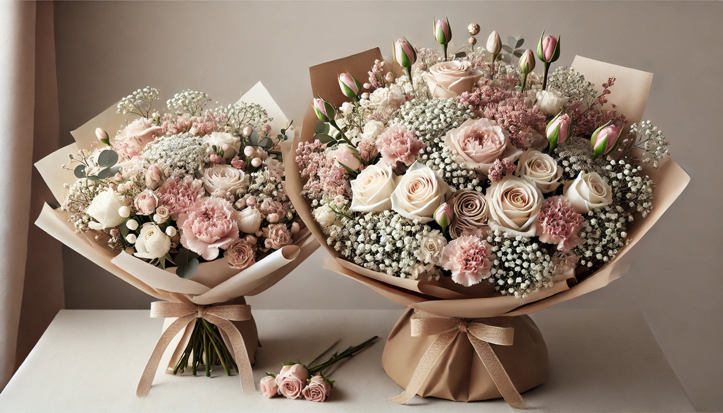 BOUQUET ST-VALENTIN - LE RAISONNABLE - blanc et rose